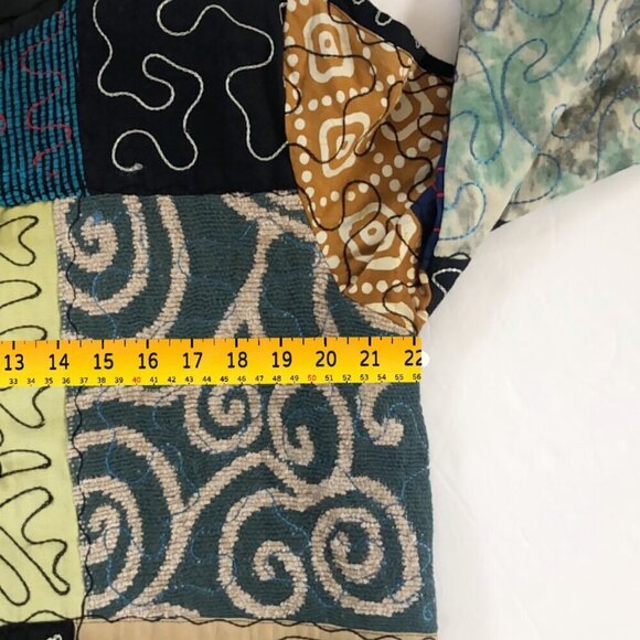 BOHO Art To Wear Size PL Patchwork Jacket Alex Kim - Picture 9 of 10